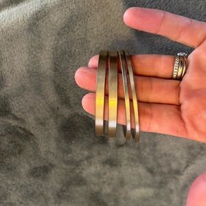 Set of Four Bronze-Tone Metal Bangles
